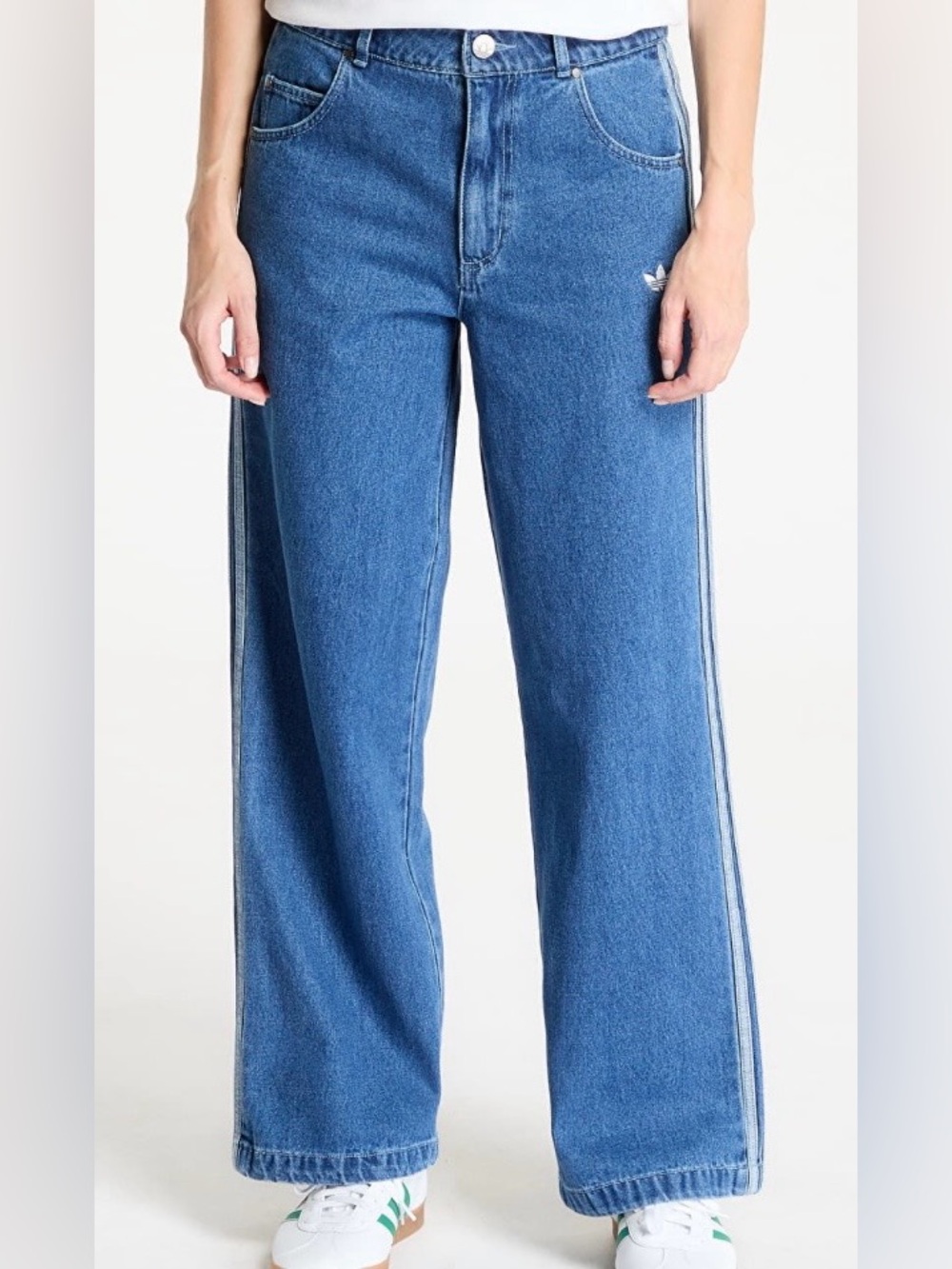adidas Adicolor Denim 3 Stripes Track Pants Indigo Denim  NWT